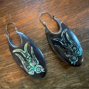 Mother of Pearl Inlaid Bird Earrings